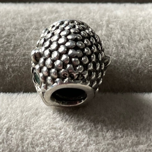 Pandora Silver Owl Charm with Green Eyes - Picture 6 of 7